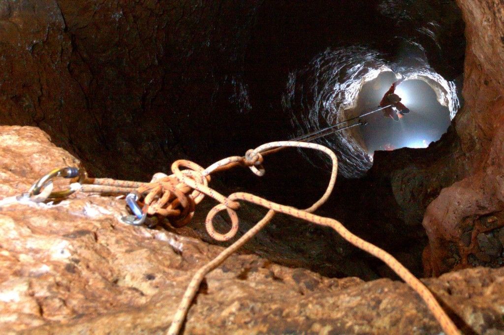 Tangled rope and man
